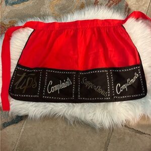 Vintage Red and Black Apron with Pockets